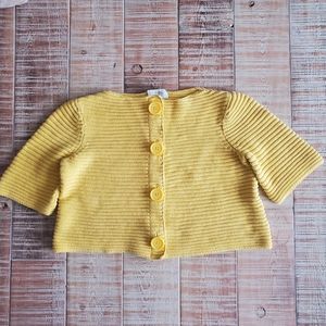 Loft knit cropped cardigan small yellow